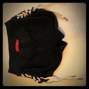 Lace up sweat shorts